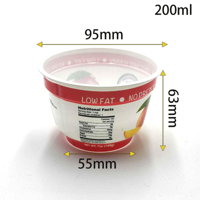 чашка пластиковой упаковки йогурта 95mm верхняя size198g подгоняла логотип