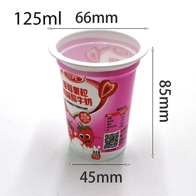 пластмасса чашек eco дружелюбная пластиковая сжимает чашку йогурта контейнера мороженого 125ml