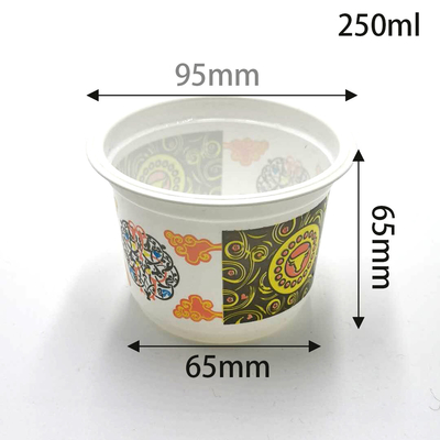 уплотнение чашки 280ml pp с крышкой фольги может упаковать напиток и йогурт имеет белое и прозрачное