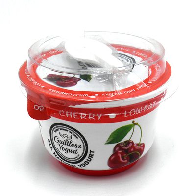 Красные чашки баков йогурта полистироля 200ml с крышкой алюминиевой фольги